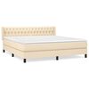 vidaXL Giroletto a Molle con Materasso Crema 180x200 cm in Tessuto