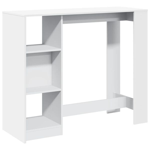 vidaXL Tavolo Bar con Ripiano Bianco 124x46x103,5 cm in Truciolato