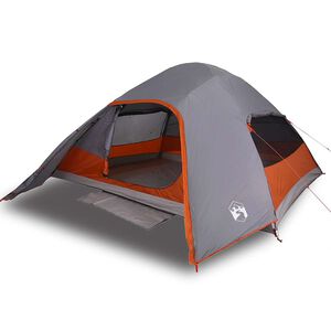 vidaXL Tenda da Campeggio a Cupola 4 Persone Grigia Impermeabile