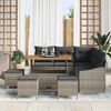 vidaXL Set Divano da Giardino con cuscino 9 pcs Grigio polyrattan