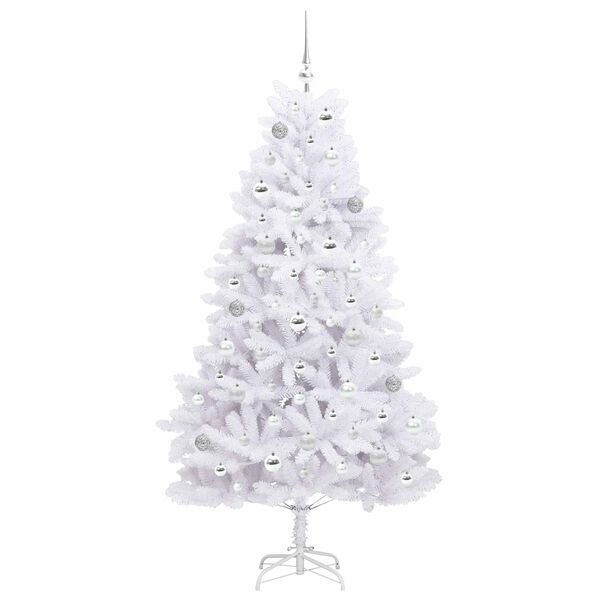 vidaXL Albero di Natale Artificiale con Rami Pieghevoli Bianco 180 cm