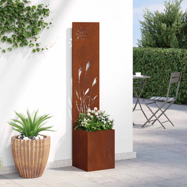 vidaXL Schermo per privacy in giardino Traforo Ruggine 32 x 140 cm