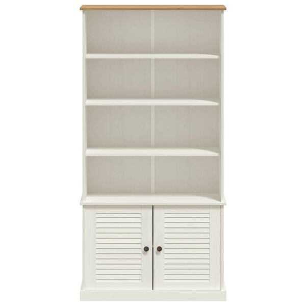 vidaXL Libreria VIGO 85x35x170 cm in Legno Massello di Pino Bianco