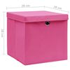 vidaXL Contenitori con Coperchi 4 pz 28x28x28 cm Rosa