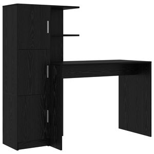 vidaXL Scrivania Rovere Nero 133,5 x 50 x 124 cm 2 pz
