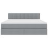 vidaXL Letto con contenitore e materasso Grigio chiaro 160 x 200 cm
