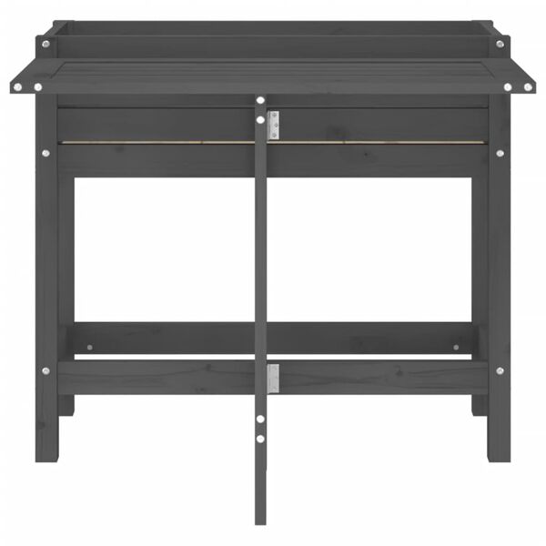 vidaxL Fioriera Giardino Piano Pieghevole Grigia Legno Massello Pino