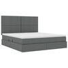 vidaXL Letto con contenitore e materasso Grigio scuro 160 x 200 cm