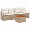 vidaXL Set Divano da Giardino 5 pz Beige e Crema polyrattan
