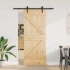 vidaXL Porta Scorrevole con Set Hardware 85x210 cm Legno Massello Pino