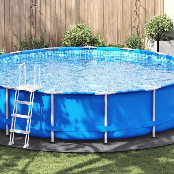 vidaXL Telo Sotto Piscina Grigio Chiaro &Oslash;550 cm Geotessile Poliestere