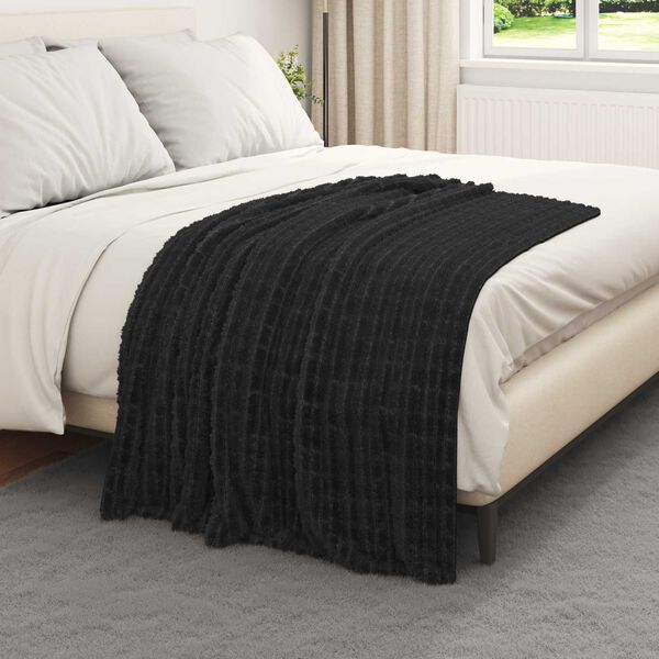 vidaXL Coperte da Pile 6 pcs Nero 150 x 130 cm Panno