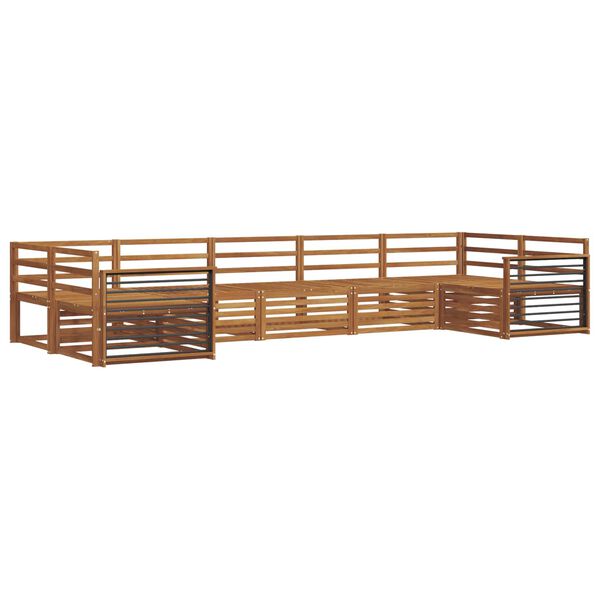 vidaXL Set divani 7 pcs Naturale Legno di Acacia Massello