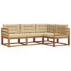 vidaXL Set di divani da esterno 4 pz Naturale e Beige