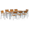 vidaXL Set da Pranzo per Giardino 9 pz Grigio Legno di Acacia Massello