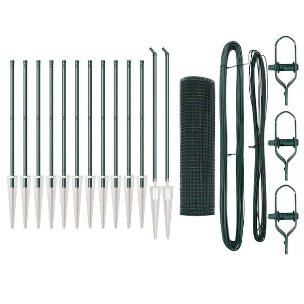 vidaXL Palo della recinzione Verde 25 x 0,4 m (rete da 12 x 12 mm)