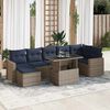 vidaXL Set Divani da Giardino 8pz con Cuscini Grigio Polyrattan Acacia