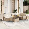 vidaXL Set Divani da Giardino 7 pz con Cuscini Beige in Polyrattan