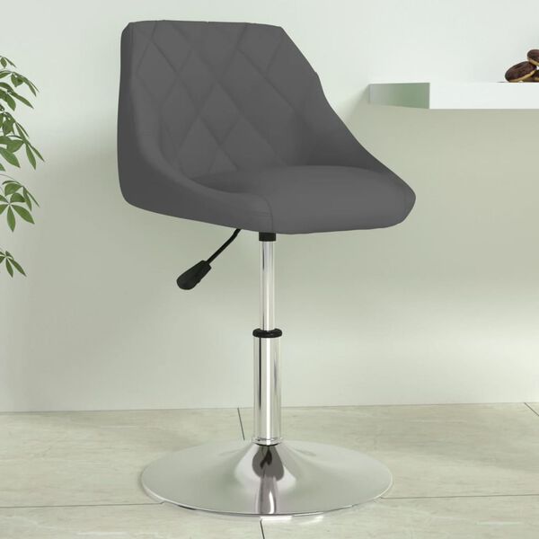 vidaXL Sgabello da Bar Grigio Scuro in Velluto