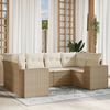 vidaXL Set Divano da Giardino 6 pz con Cuscini Beige in Polyrattan