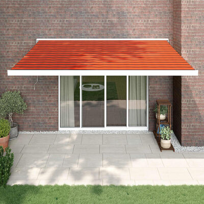 vidaXL Tenda Retrattile Arancione e Marrone 4,5x3m Tessuto e Alluminio