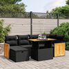 vidaXL Set Divani da Giardino con Cuscini 7pz Nero Polyrattan