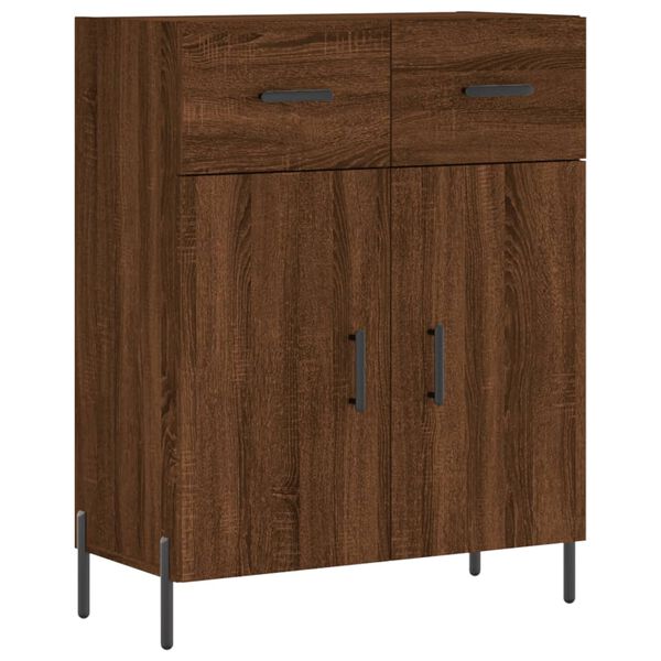 vidaXL Credenza Rovere Marrone 69,5x34x90 cm in Legno Multistrato