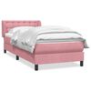 vidaXL Giroletto a Molle con Materasso Rosa 100x220 cm in Velluto