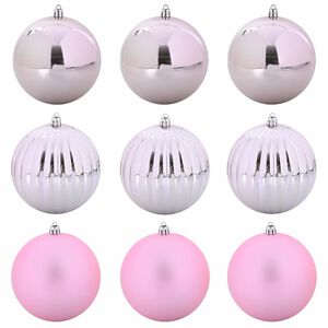 vidaXL Set di palline di Natale XL 9 pz Rosa &Oslash; 15 cm Plastica