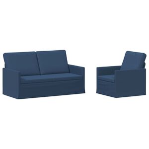 vidaXL Set di divani 2 pcs Blu Tessuto