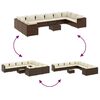 vidaXL Set Divani da Giardino 11 pz con Cuscini Polyrattan Marrone