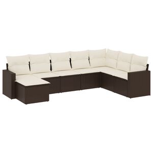 vidaXL Set Divani da Giardino 8 pz con Cuscini Marrone in Polyrattan