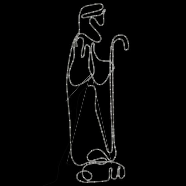 vidaXL Figura Natalizia di Pastore e Agnello con 168 LED 102,5x35 cm