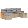 vidaXL Set Divano da Giardino 6 pz con Cuscini Beige Misto Polyrattan