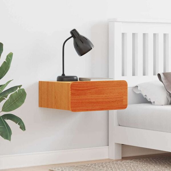 vidaXL Comodino con cassetto 2 pcs Marrone cerato 39 x 34 x 16,5 cm