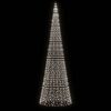 vidaXL Albero di Natale a LED su Asta 1534 LED Bianco Freddo 500 cm