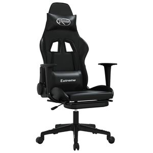 vidaXL Sedia da Gaming con Poggiapiedi Nero in Similpelle