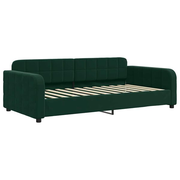 vidaXL Letto da Giorno Verde Scuro 100x200 cm in Velluto