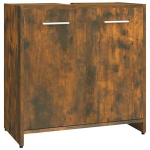 vidaXL Armadietto Bagno Rovere Fumo 60x33x60 cm in Legno Multistrato