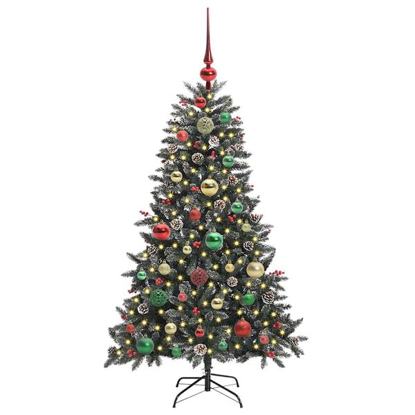 vidaXL Albero di Natale artificiale con 150 LED Verde 68 x 68 x 120 cm