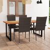 vidaXL Set Mobili da Pranzo Giardino 5 pz in Polyrattan Marrone