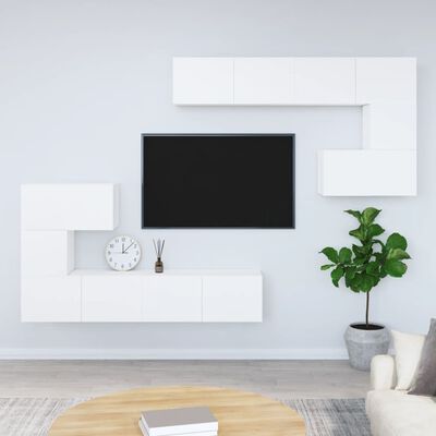 vidaXL Mobile Porta TV a Parete Bianco in Legno Multistrato