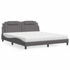 vidaXL Letto Viana con Materasso Grigio 180x200 cm in Similpelle