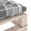 vidaXL Pouf da Giardino Pallet Cuscino a Quadri Grigio Legno di Pino