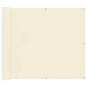 vidaXL Schermo da balcone Crema 100 x 500 cm Tessuto Oxford
