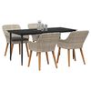 vidaXL Set da Pranzo per Giardino 5 pcs Grigio chiaro polyrattan