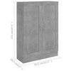 vidaXL Libreria Grigio Cemento 82,5x30,5x115 cm in Legno Multistrato