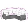 vidaXL Set Divani da Giardino 5 pz con Cuscini in Polyrattan Nero