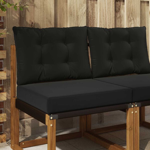 vidaXL Cuscino per divano da esterno 2 pcs Nero Poliestere