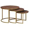 vidaXL Tavoli da Caff&egrave; Nido 3 pz Marrone Scuro 60 x 60 x 45 cm